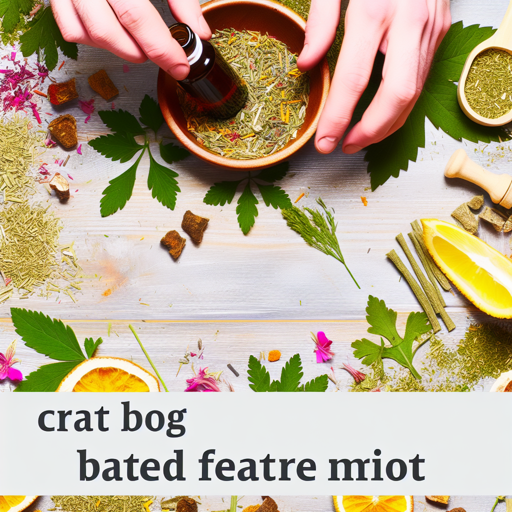 Bir masa üzerinde farklı şifalı bitkilerle karışımlar hazırlayan kişi